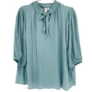 Joie peasant top flowing fit Ruffle neck tie flowy boho feminine academia S